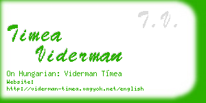 timea viderman business card